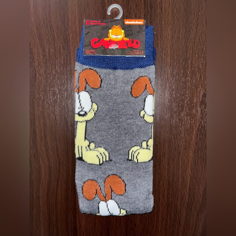 GARFIELD “ODIE” CREW SOCKS NWT MEN’S SHOE SIZE 6-12